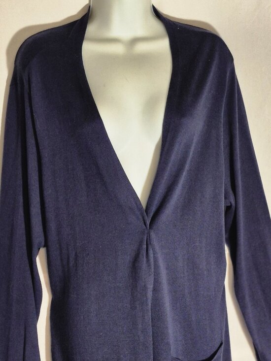 AMAZON ESSENTIALS Long open-front Cardigan sweater, Dark Blue in size XXL NWT - Picture 2 of 16